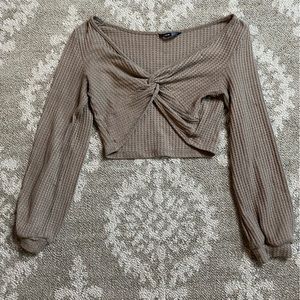 Knit crop top long sleeve